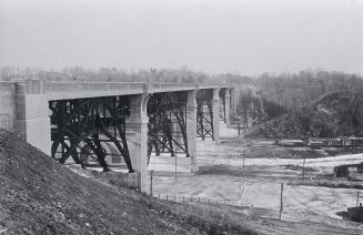 Image shows a side view of a viaduct.