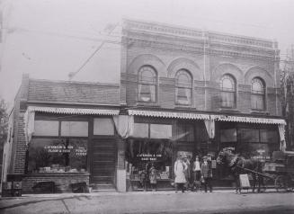 Atkinson, John, shop, Yonge St., southwest corner of Bedford Park Ave. Image shows an exterior  ...