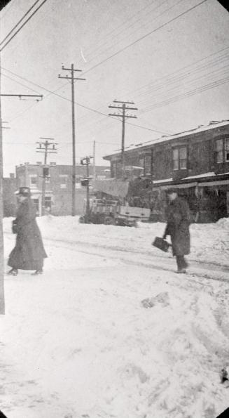 Yonge Street looking north to Ranleigh Avenue. Image shows a few people crossing the street in  ...