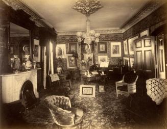 Historic photo from 1888 - Art in the drawing room of Culloden House that stood on Sherbourne St. in Cabbagetown South