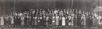 Lawrence Park Lawn Bowling Club. Image shows a big group of people standing in three rows.