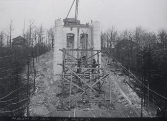 Historic photo from Thursday, March 1, 1928 - Construction of the new Glen Road, bridge, north of South Drive in Rosedale
