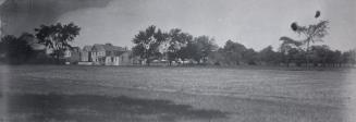Playter, Richard, house, Playter Crescent, north side, at head of southern section of Playter Boulevard, field, looking towards present corner of Ellerbeck St. & Pretoria Avenue, Toronto, Ontario