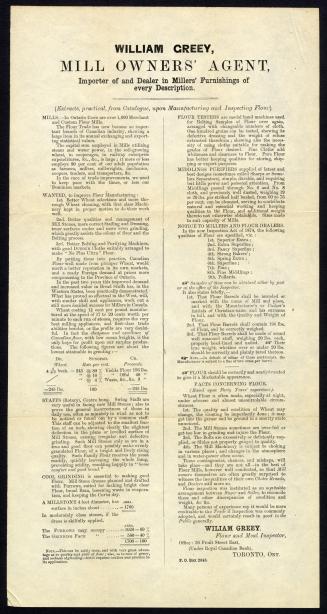 William Greey, mill owners' agent : importer of and dealer in millers' furnishings of every description