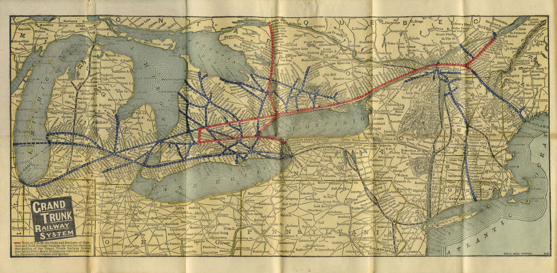 Grand Trunk Railway Route Map Map Of Grand Trunk Railway System And Connections – All Items – Digital  Archive : Toronto Public Library