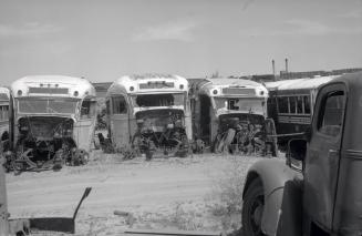 Gray Coach Lines, buses, at Levy Auto Parts Co
