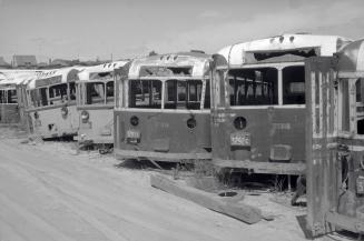 Gray Coach Lines, bus #747 (2nd from left) & #748 (3rd from left) & T