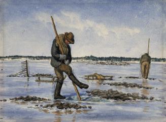 Frenchmen Raking Oysters through the Ice at Shediac, New Brunswick