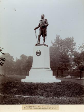 SIMCOE, JOHN GRAVES, statue, Queen's Park, in front & slightly to east of Parliament Buildings