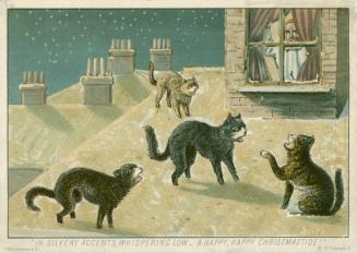 In silvery accents, whispering low à A happy, happy Christmastide!