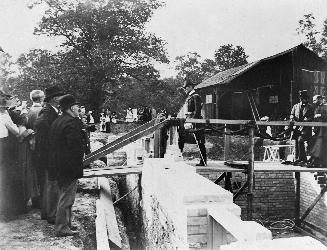 Historic photo from Sunday, June 3, 1894 - Laying the cornerstone for the east wing of Trinity College in Trinity Bellwoods park in Trinity Bellwoods