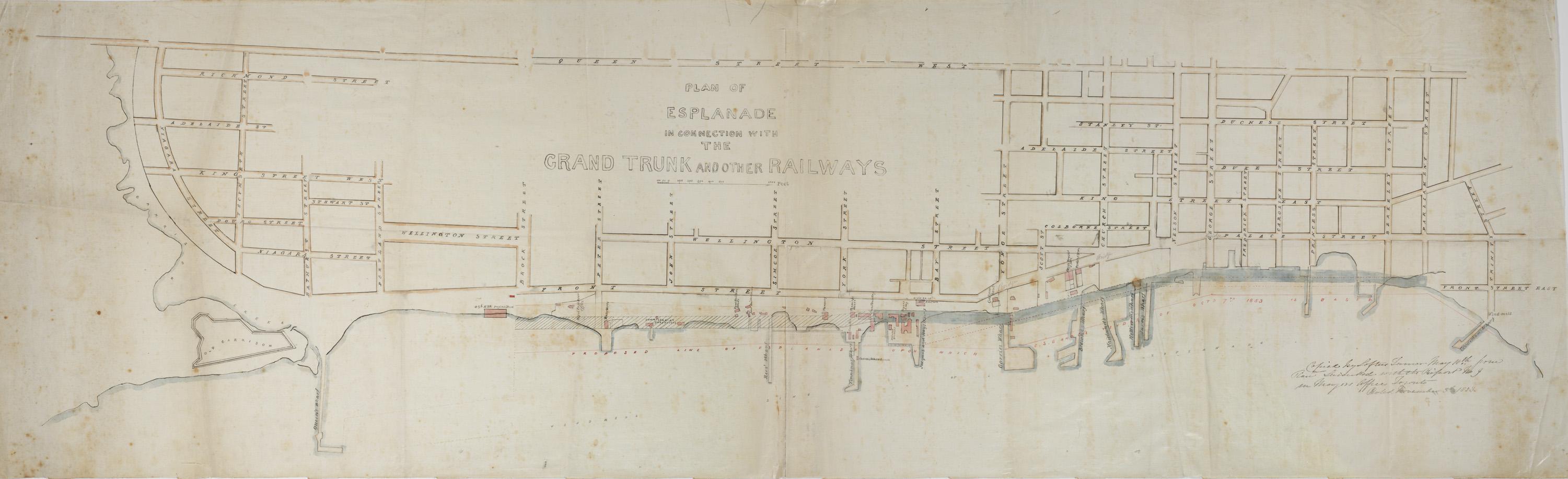 Plan of esplanade in connection with the Grand Trunk and other railways