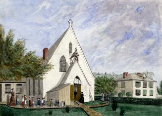St. John's Anglican Church, Rectory Road., east side, south of Holley Avenue, showing parsonage at right. Toronto, Ontario