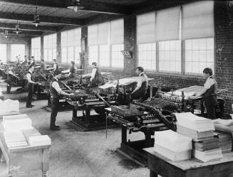 Copeland-Chatterson Company, loose-leaf systems factory, Interior, press room