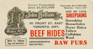 John Hallam advertising blotter