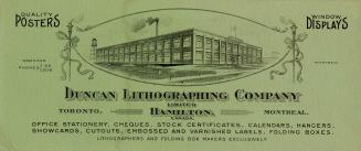 Duncan Lithographing Company advertising blotter