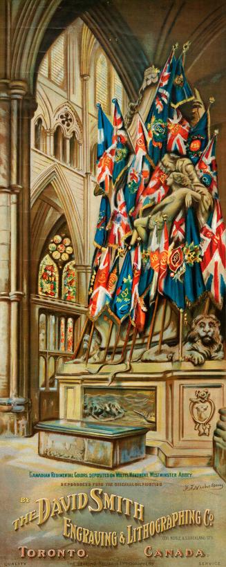 Canadian regimental colours, deposited on Wolfe's Monument, Westminster Abbey