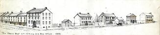 Bay St., west side, 1854 ca., from northwest corner King St. West to southwest corner Adelaide St. West, Toronto, Ontario