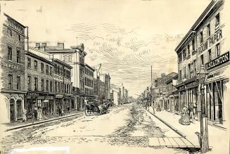 King Street West, 1866, looking west from Yonge Street, Toronto, Ontario