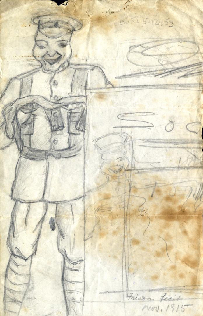 Drawing of soldier by Frieda