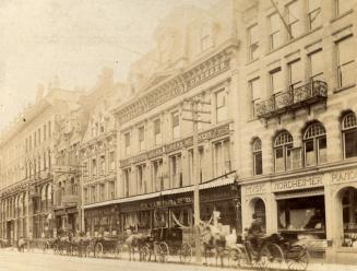King Street East, Yonge to Church Streets, south side, from west to east of present Victoria St