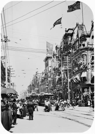 Victoria, Decorations For Diamond Jubilee, King Street East, looking e