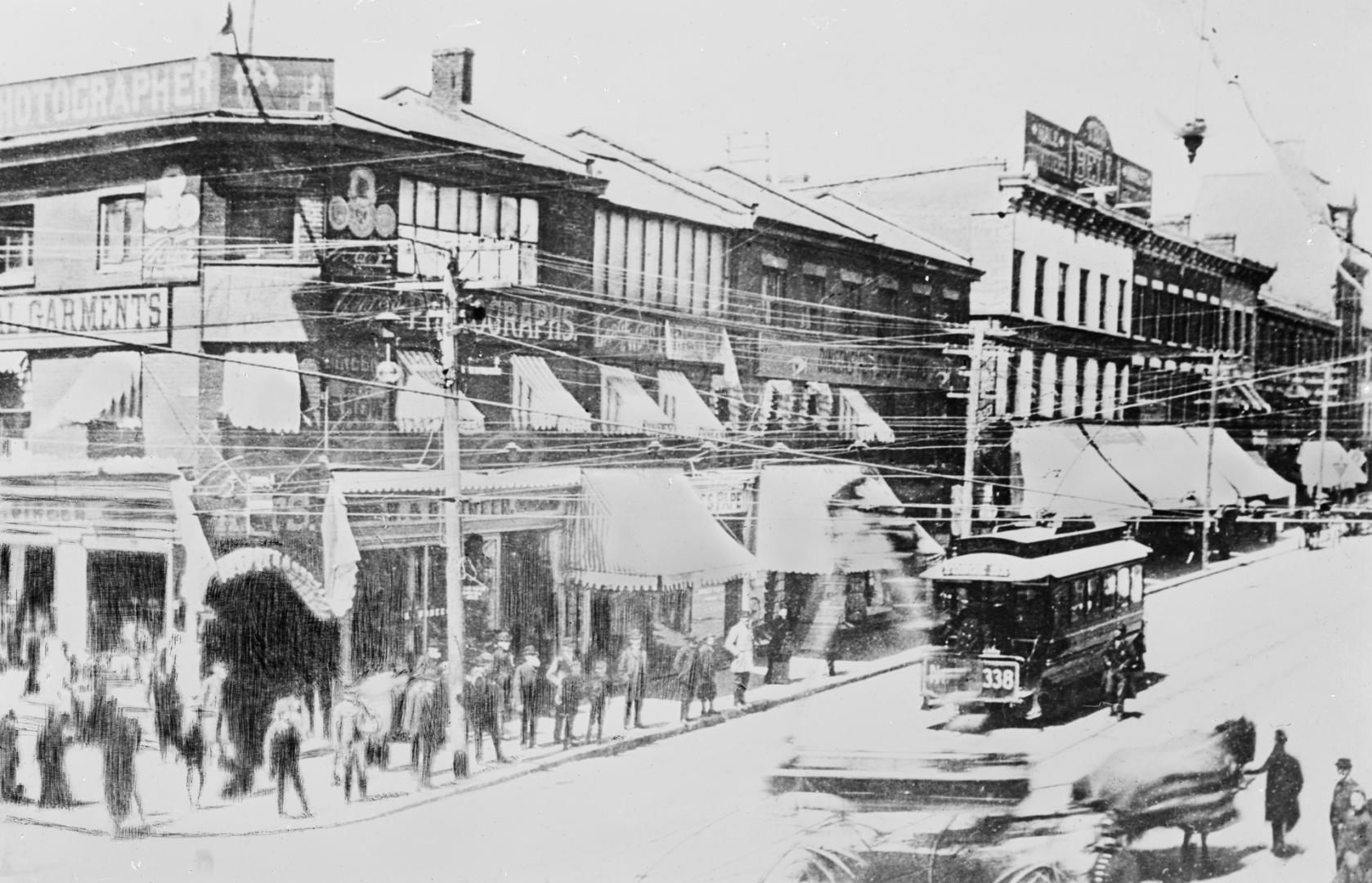 Yonge Street, King To Queen Streets, west side, looking north from King St