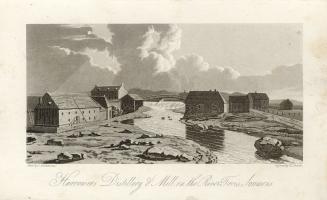 Harrower's Distillery and Mill on the River Trois Saumons, Trois-Saumons, Québec, c