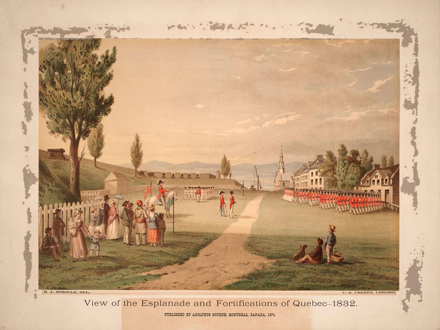 View of the Esplanade and Fortifications of Quebec - 1832