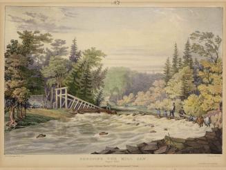 Erecting the Mill Dam, August 1834 (Stanley, New Brunswick)
