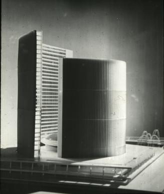 Viljo Revell entry, City Hall and Square Competition, Toronto, 1958, architectural model, stage two