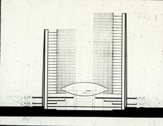 Viljo Revell entry, City Hall and Square Competition, Toronto, 1958, section, stage two
