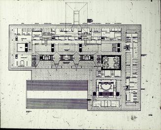 Halldor Gunnlégsson & J?rn Nielsen entry City Hall and Square Competition, Toronto, 1958, main floor plan