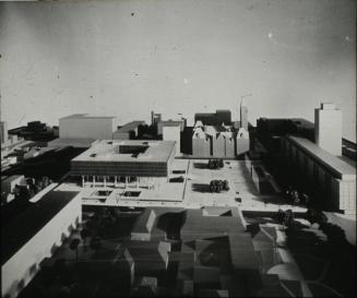Perkins & Will entry, City Hall and Square Competition, Toronto, 1958, architectural model in situ