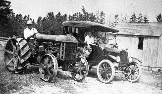 Bell Fordson tractor and Ford car