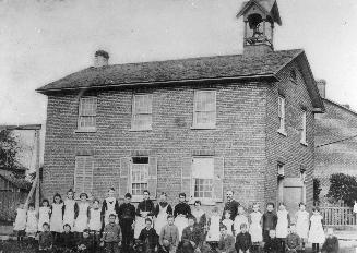 Third Willowdale School with teacher and pupils