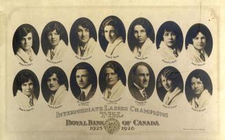 A composite photo (individual headshots) of the Intermediate Ladies Champions T-H-L, Royal Bank…