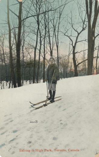Ski-ing in High Park, Toronto, Canada