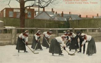 Canadian winter sports: A ladies' hockey team, Toronto