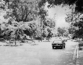 Chaplin Crescent, looking east from Oriole Parkway, Toronto, Ontario. Image shows a street view…