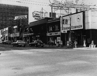 Yonge Street, east side, at Eglinton Avenue East, Toronto, Ontario. Image shows a street view a ...