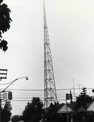 Communications tower, Roselawn Avenue, northwest corner of Avenue Road, Toronto, Ontario. Image ...
