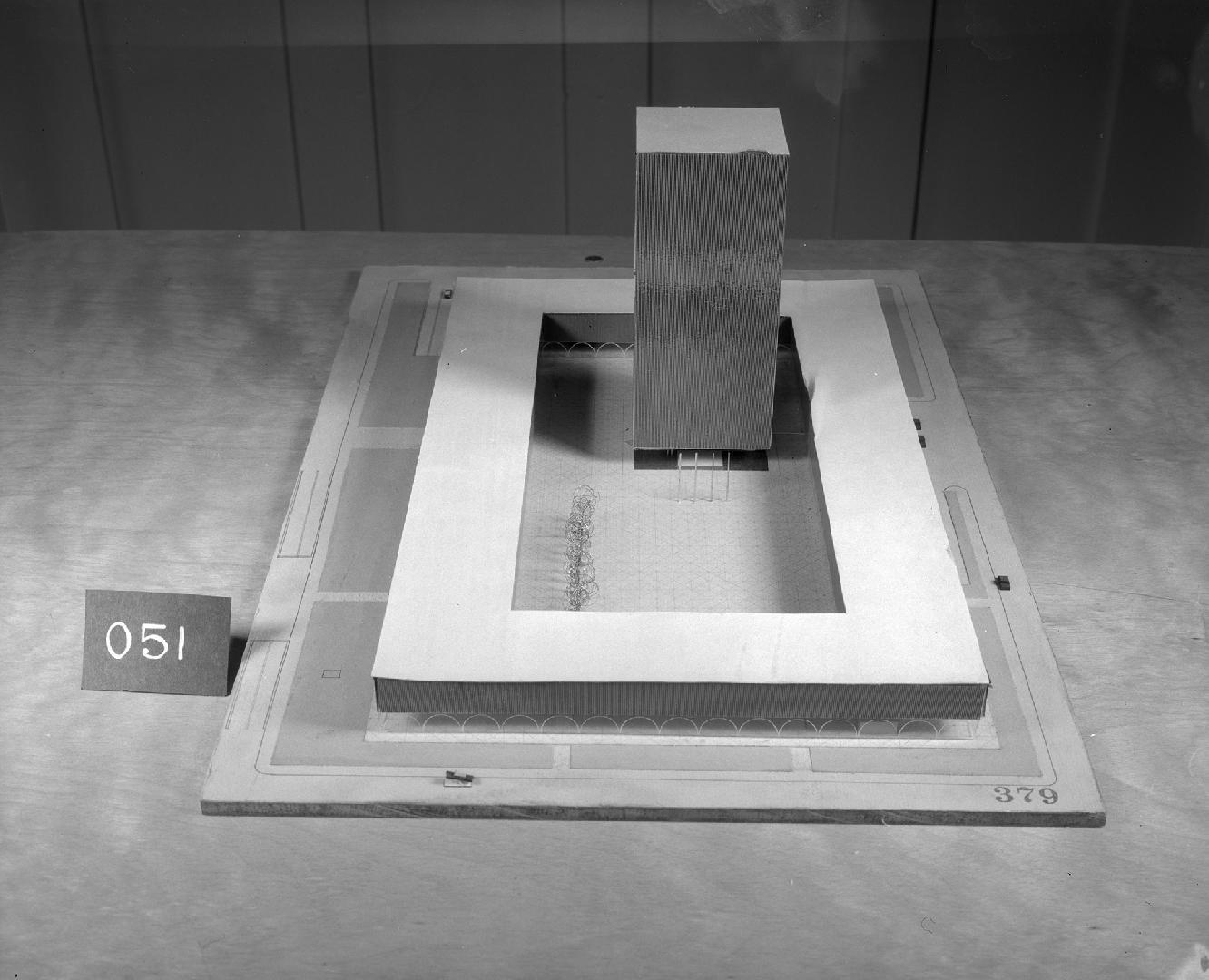 Bruce A. Abrahamson entry, City Hall and Square Competition, Toronto, 1958, architectural model