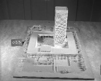 Huson Jackson and Jacqueline Tyrwhitt entry, City Hall and Square Competition, Toronto, 1958, architectural model