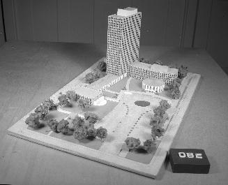 Philip C. Johnson entry, City Hall and Square Competition, Toronto, 1958, architectural model