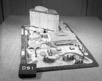 John Farrar entry, City Hall and Square Competition, Toronto, 1958, architectural model