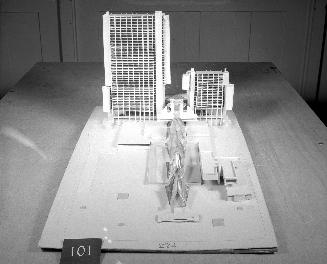 R. J. Turner entry, City Hall and Square Competition, Toronto, 1958, architectural model