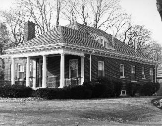 House, Lytton Boulevard, northeast corner of Heather Street, Toronto, Ontario. Image shows a bi…