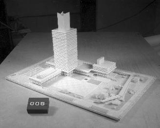 Taneo Oki entry, City Hall and Square Competition, Toronto, 1958, architectural model