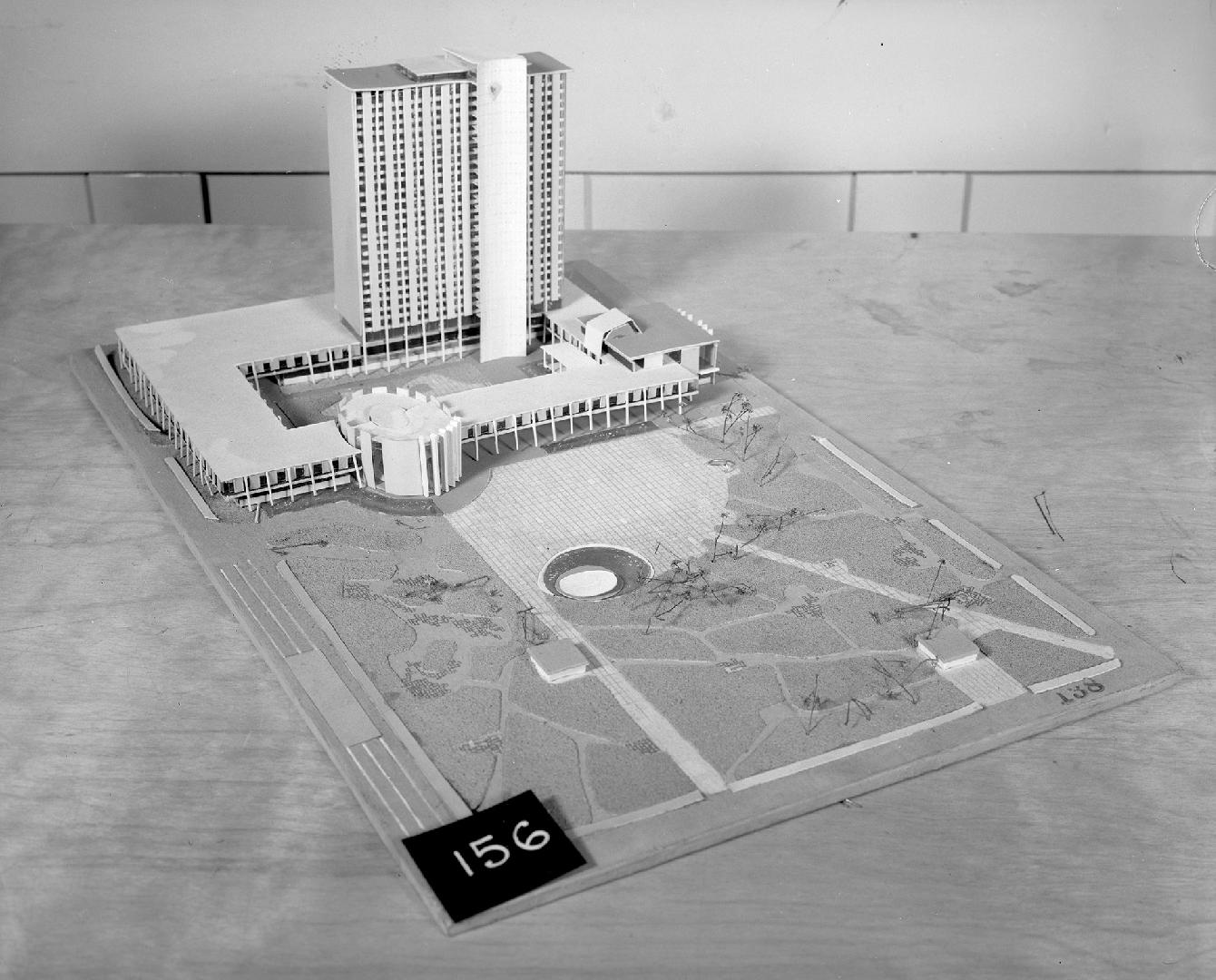 Servos & Cauley entry, City Hall and Square Competition, Toronto, 1958, architectural model
